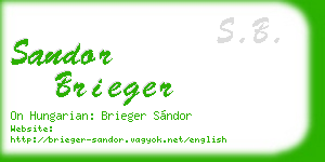 sandor brieger business card